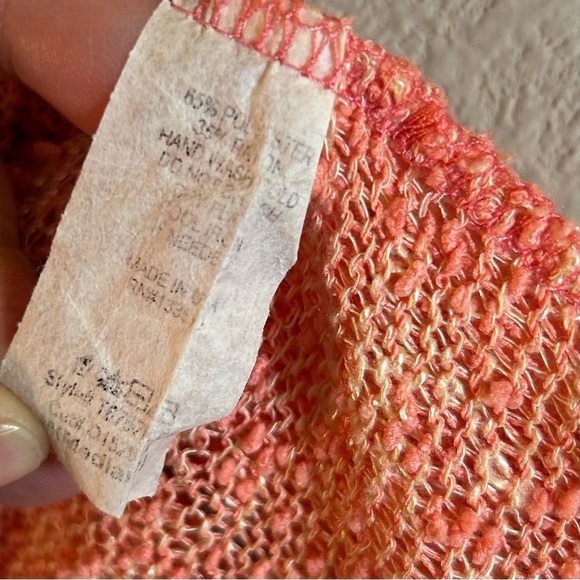 Women’s Cozy Top Size XS Open Knit Long Sleeve Peach Comfy Casual Stretch Lounge - Picture 5 of 15